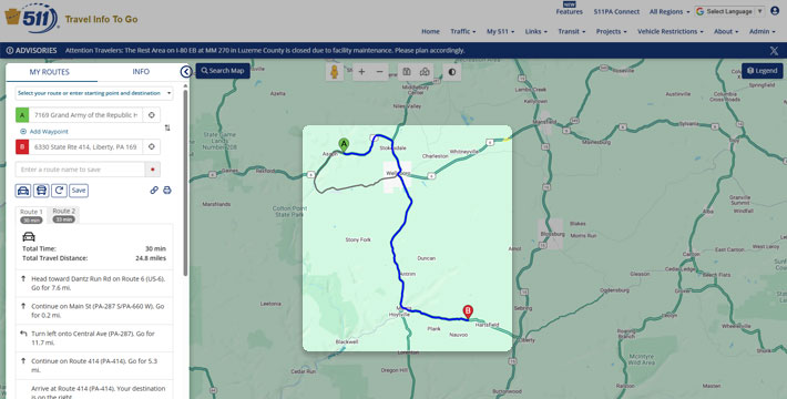 Creating and saving customized route